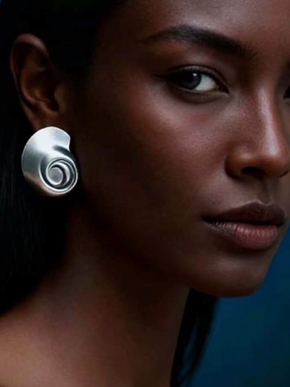 Modern Silver Spiral Clip-On Earrings - Women Jewelry
